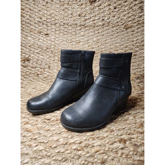 Keen Kate Womens Mid Boots Size 7.5 Black Leather Zip Fashion Ankle Biker - Picture 3 of 13